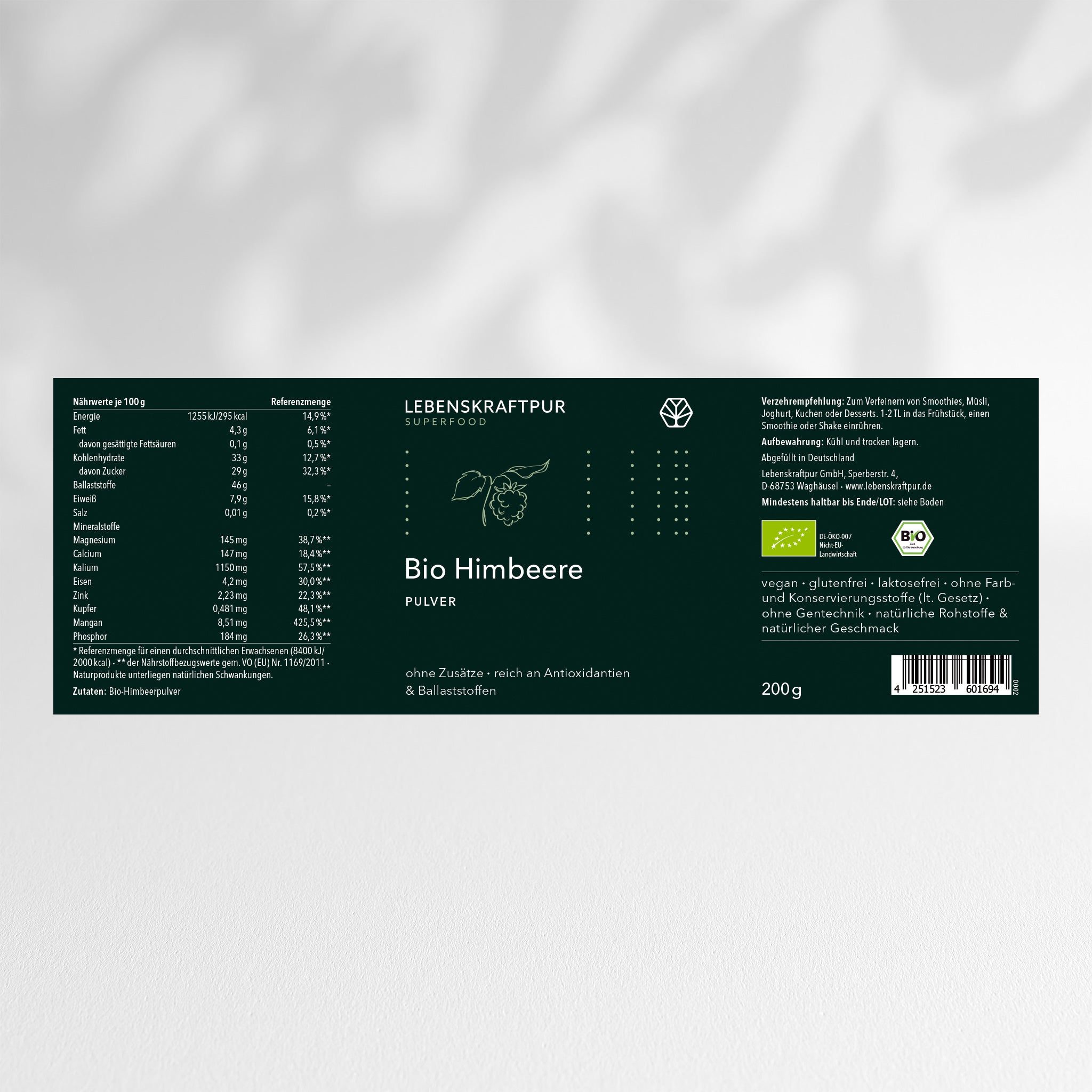 Bio Himbeere Pulver