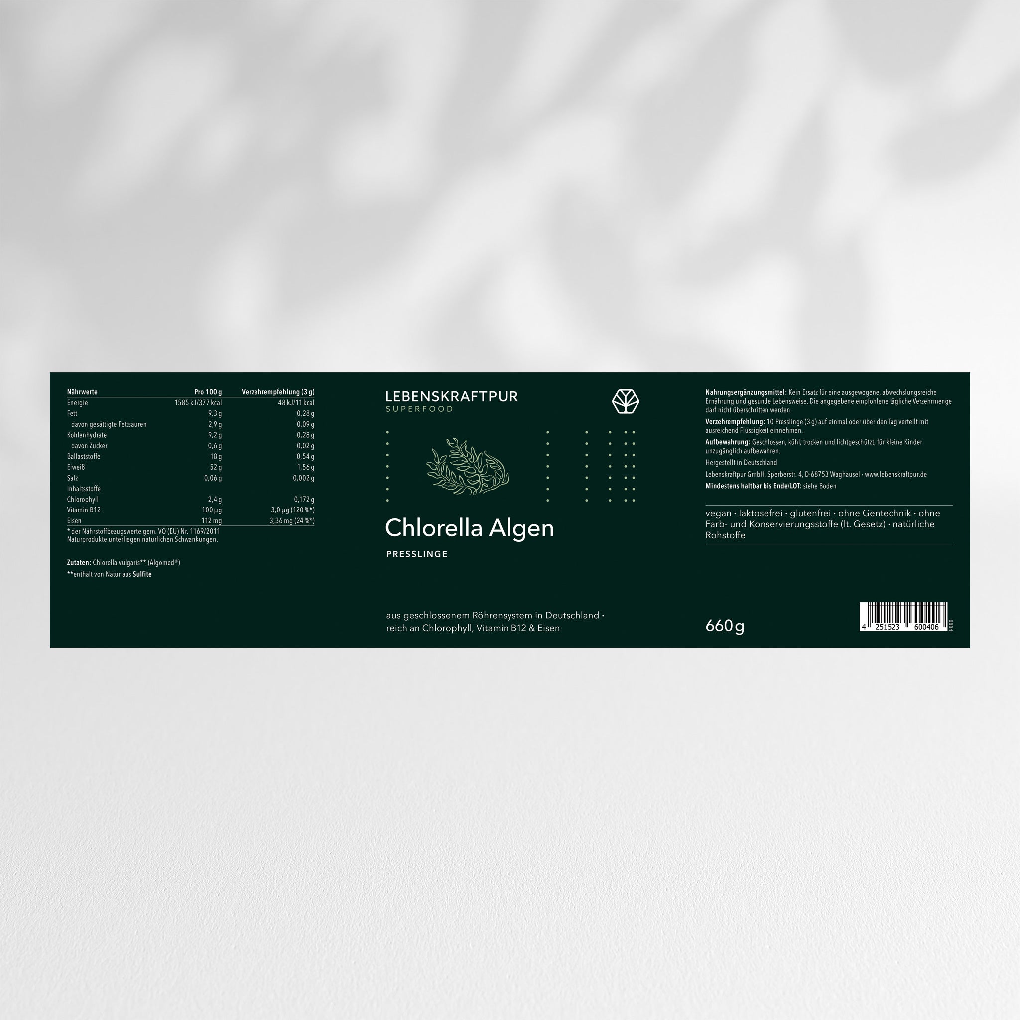 Chlorella Algen Presslinge