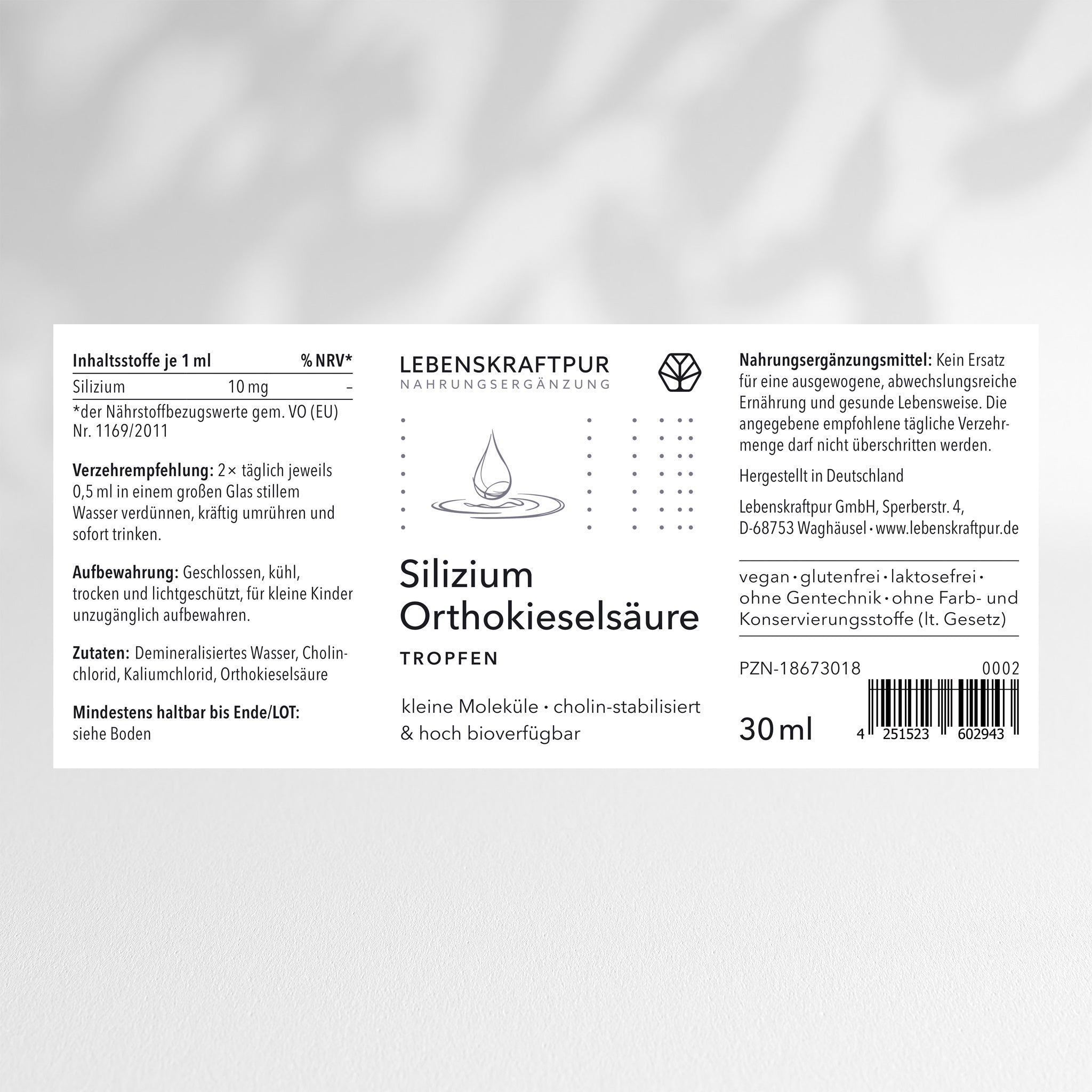 Silizium Orthokieselsäure Tropfen