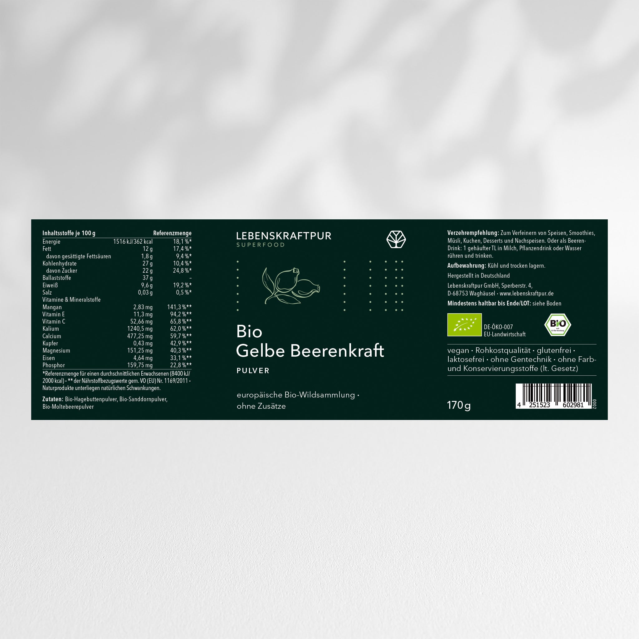 Bio Gelbe Beerenkraft Pulver