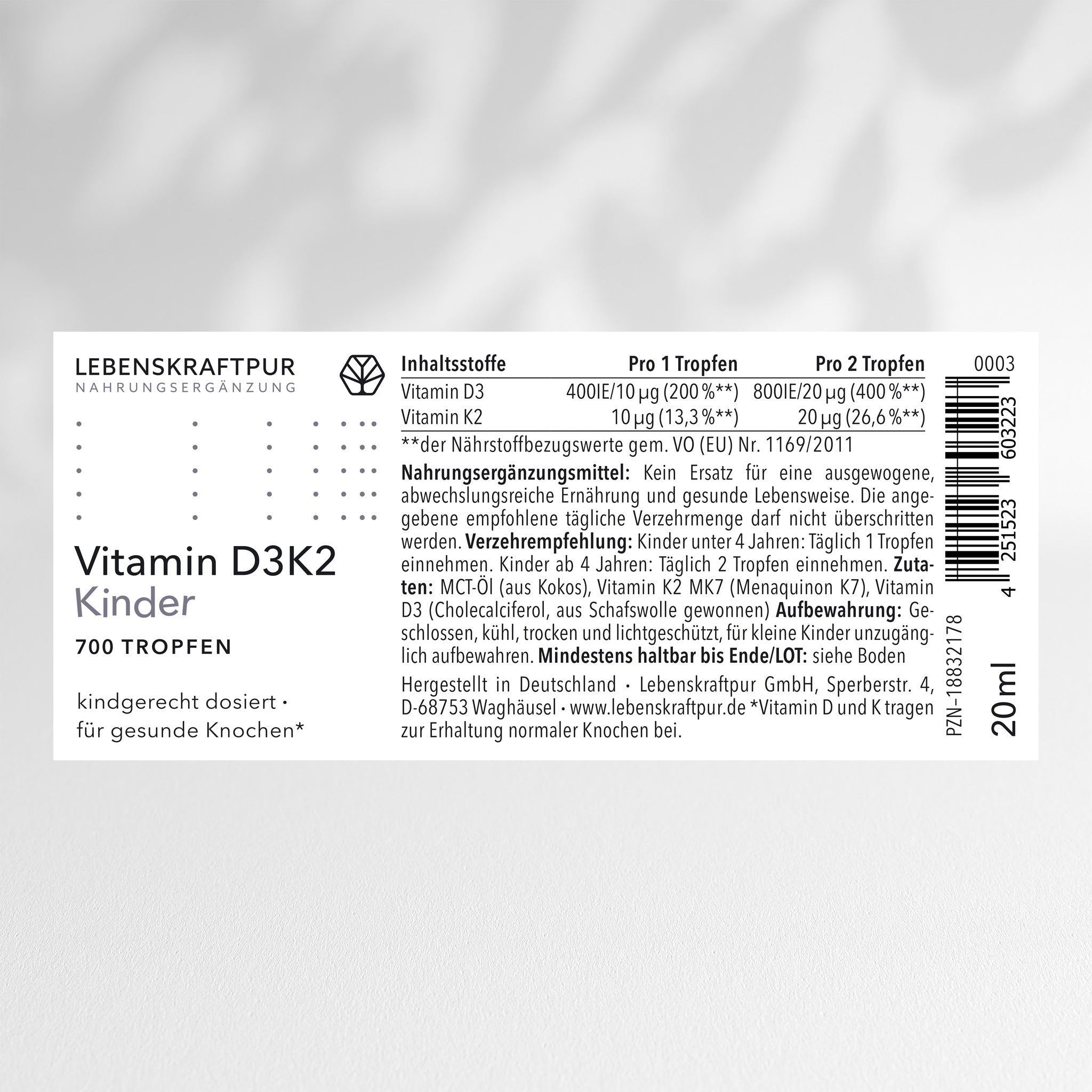 Vitamin D3K2 Kinder Tropfen