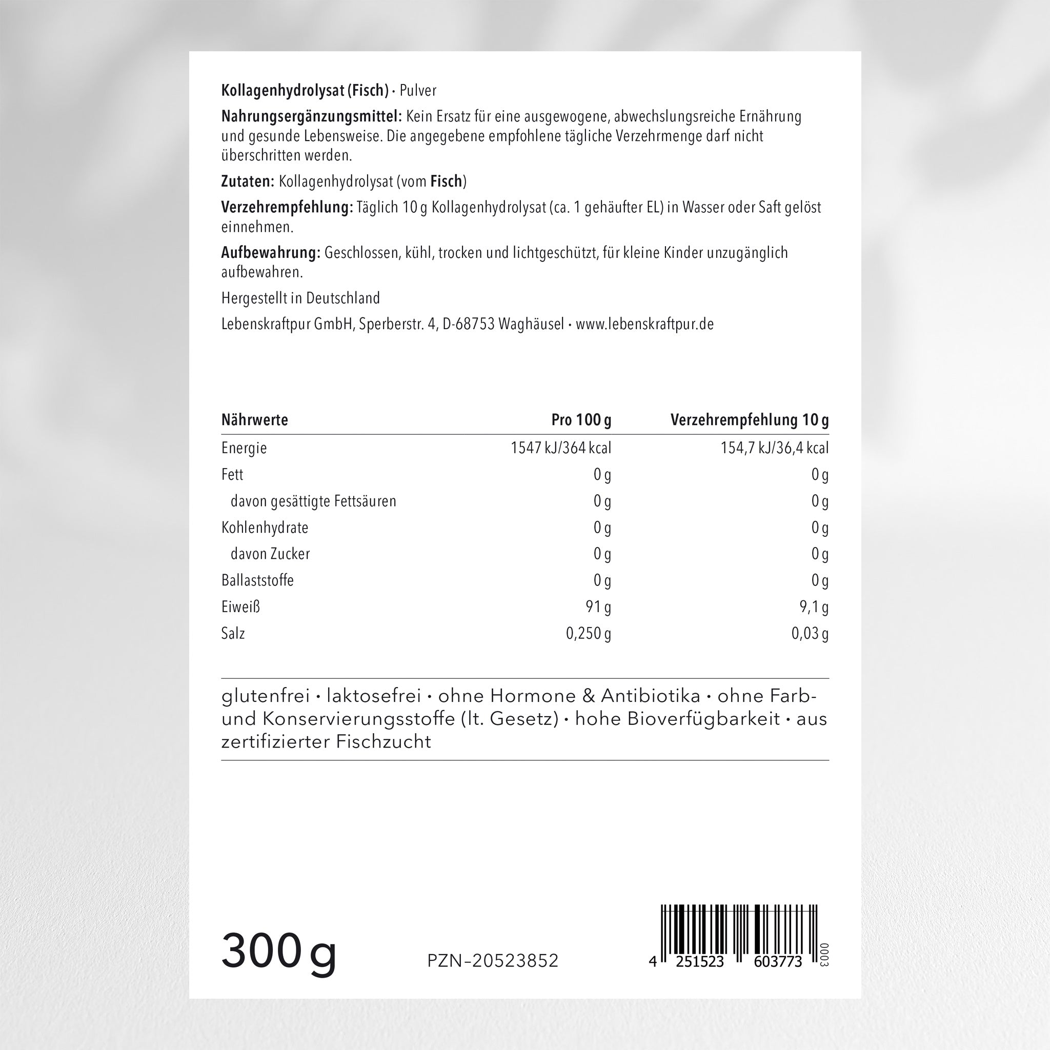 Kollagenhydrolysat Pulver (Fisch)