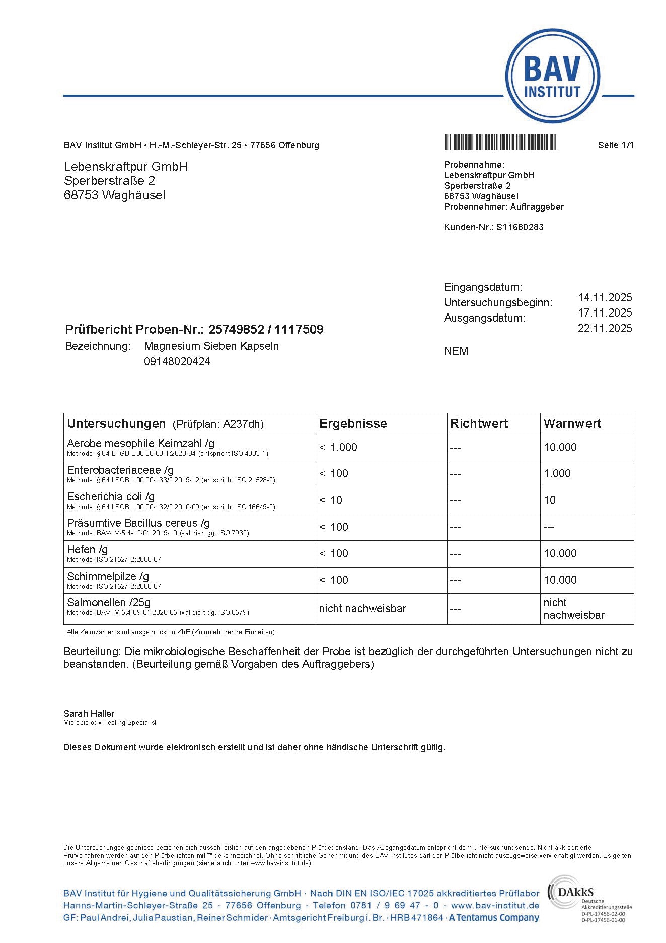 Magnesium Sieben Kapseln