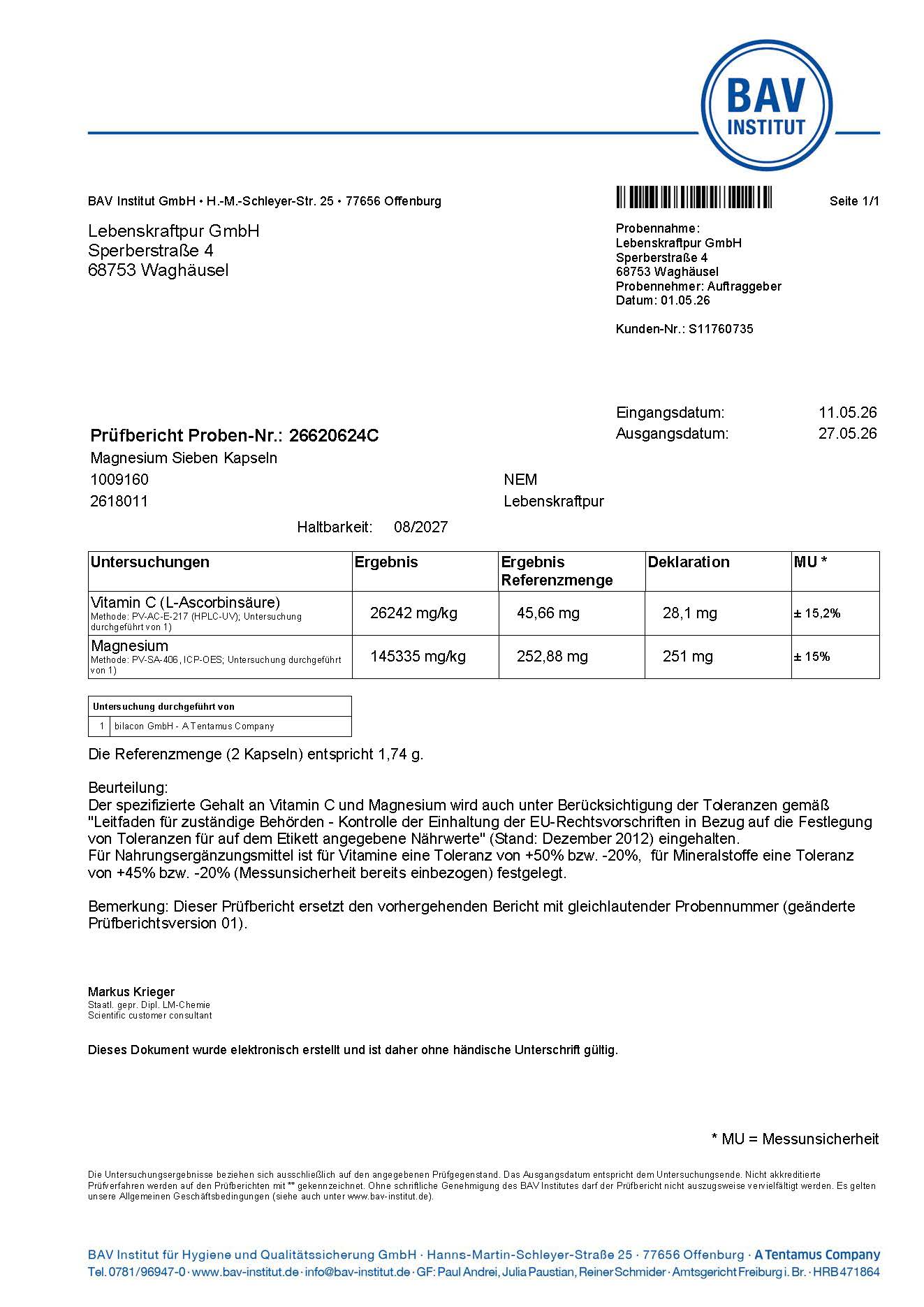 Magnesium Sieben Kapseln