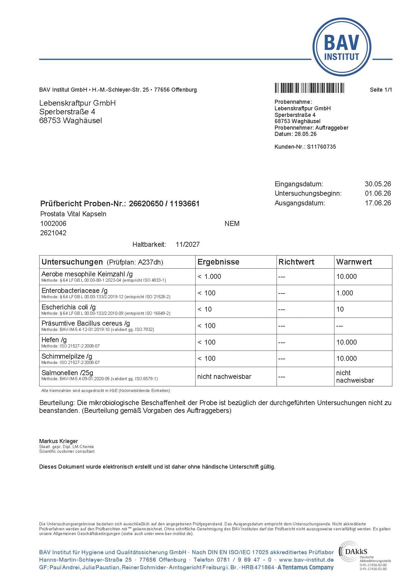 Prostata Vital Kapseln