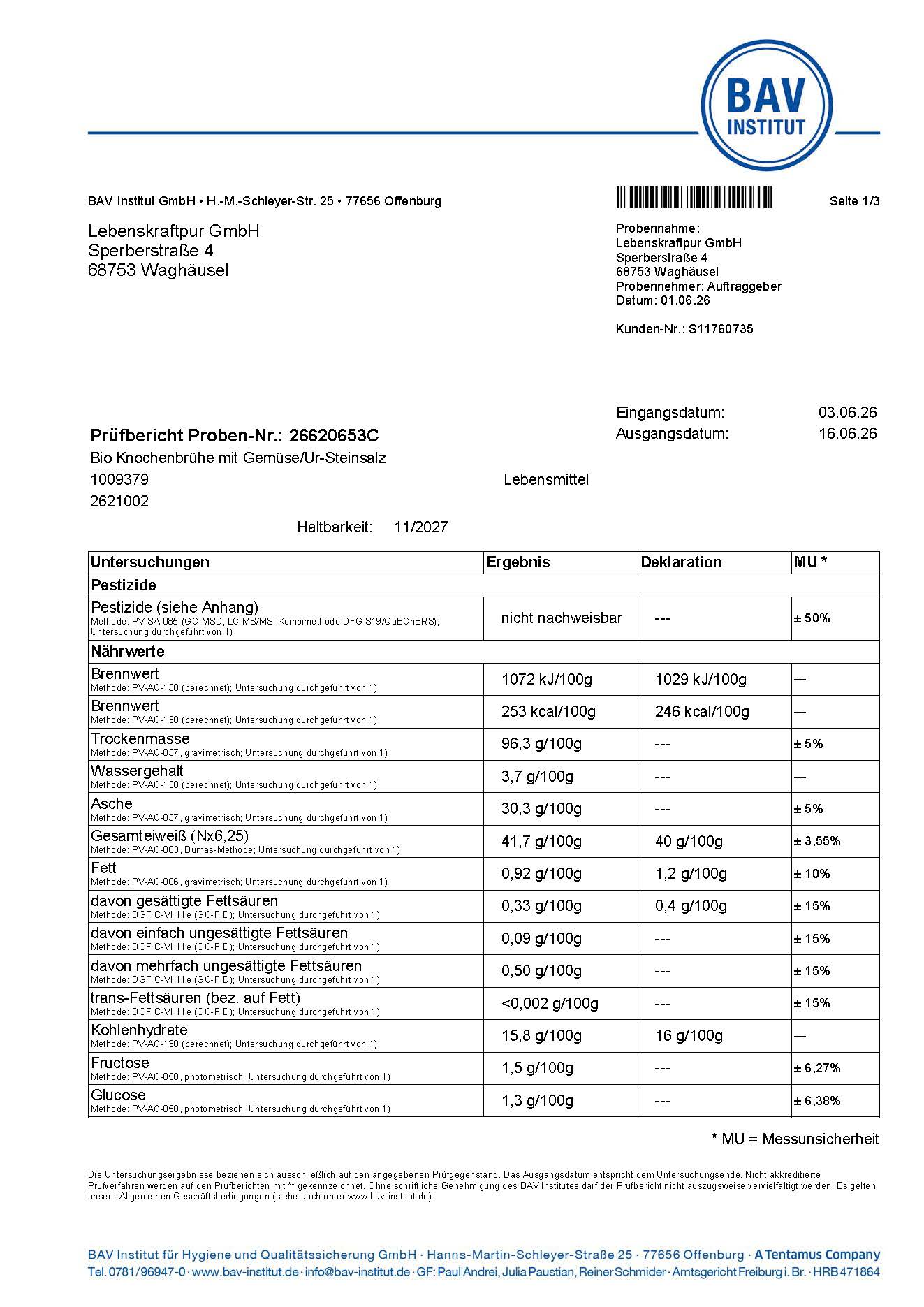 Bio Knochenbrühe mit Gemüse und Ur-Steinsalz Pulver