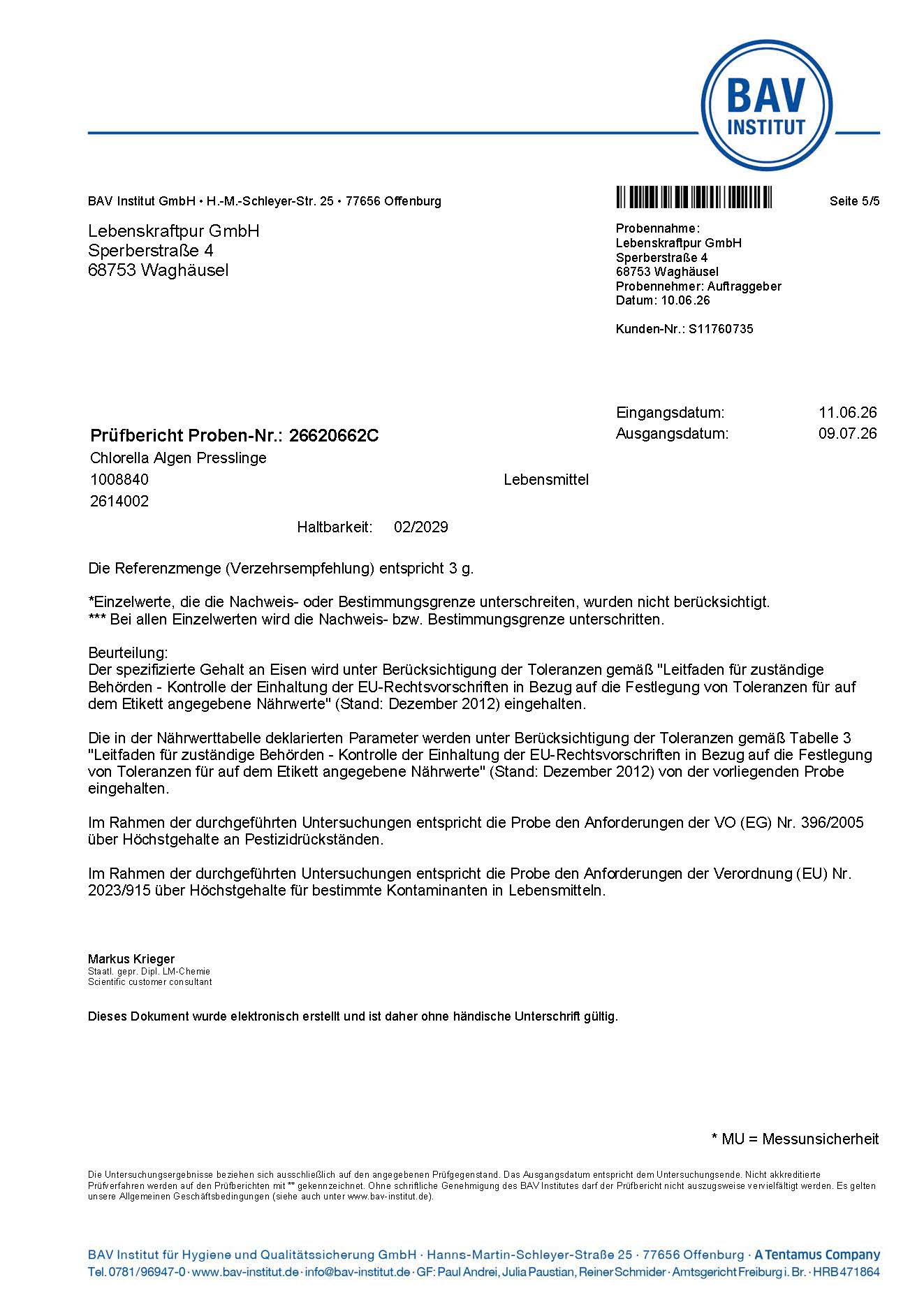 Chlorella Algen Presslinge