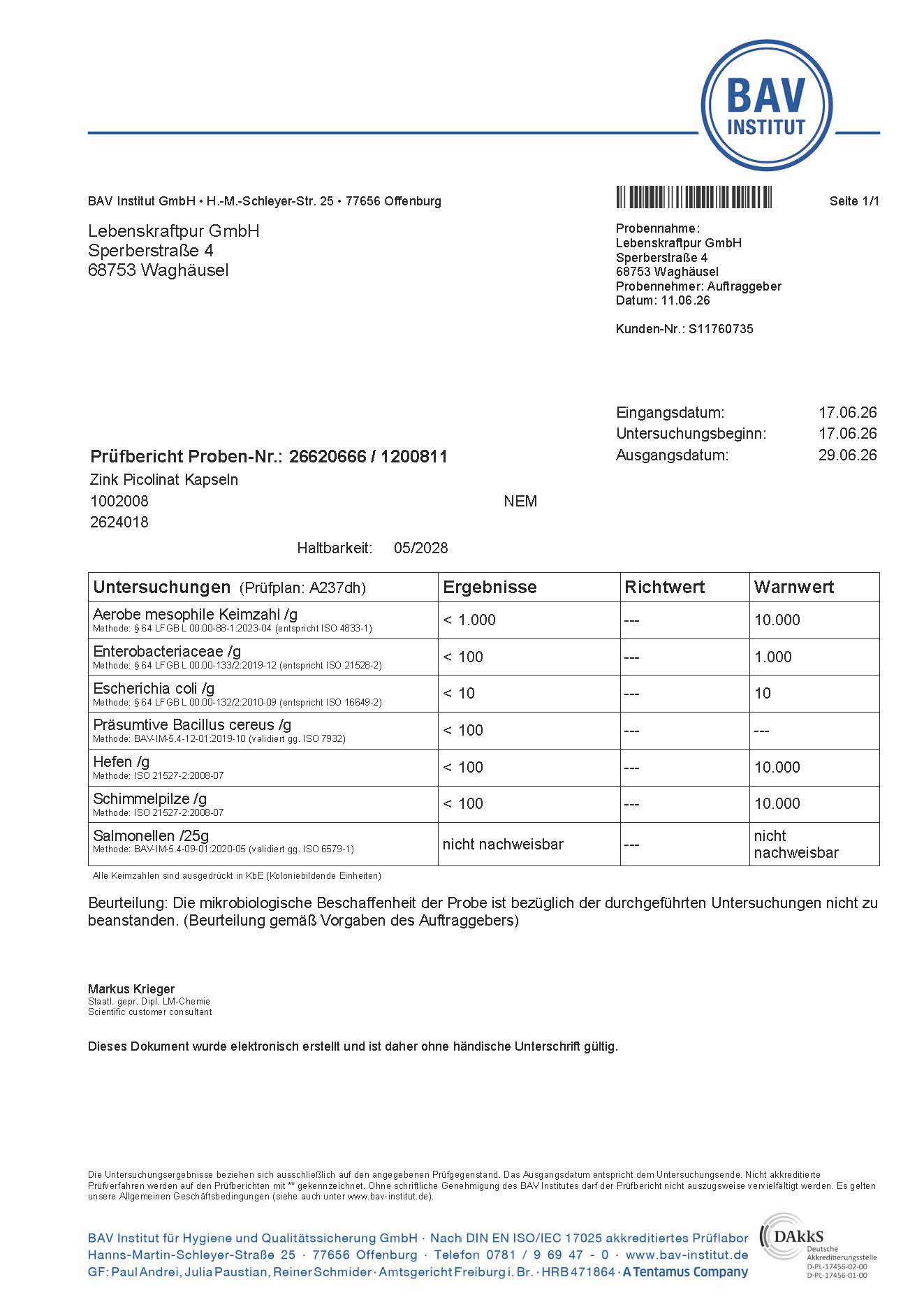 Zink Picolinat Kapseln
