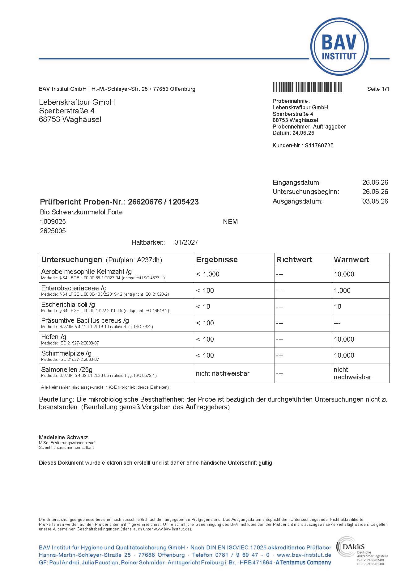 Bio Schwarzkümmelöl Forte