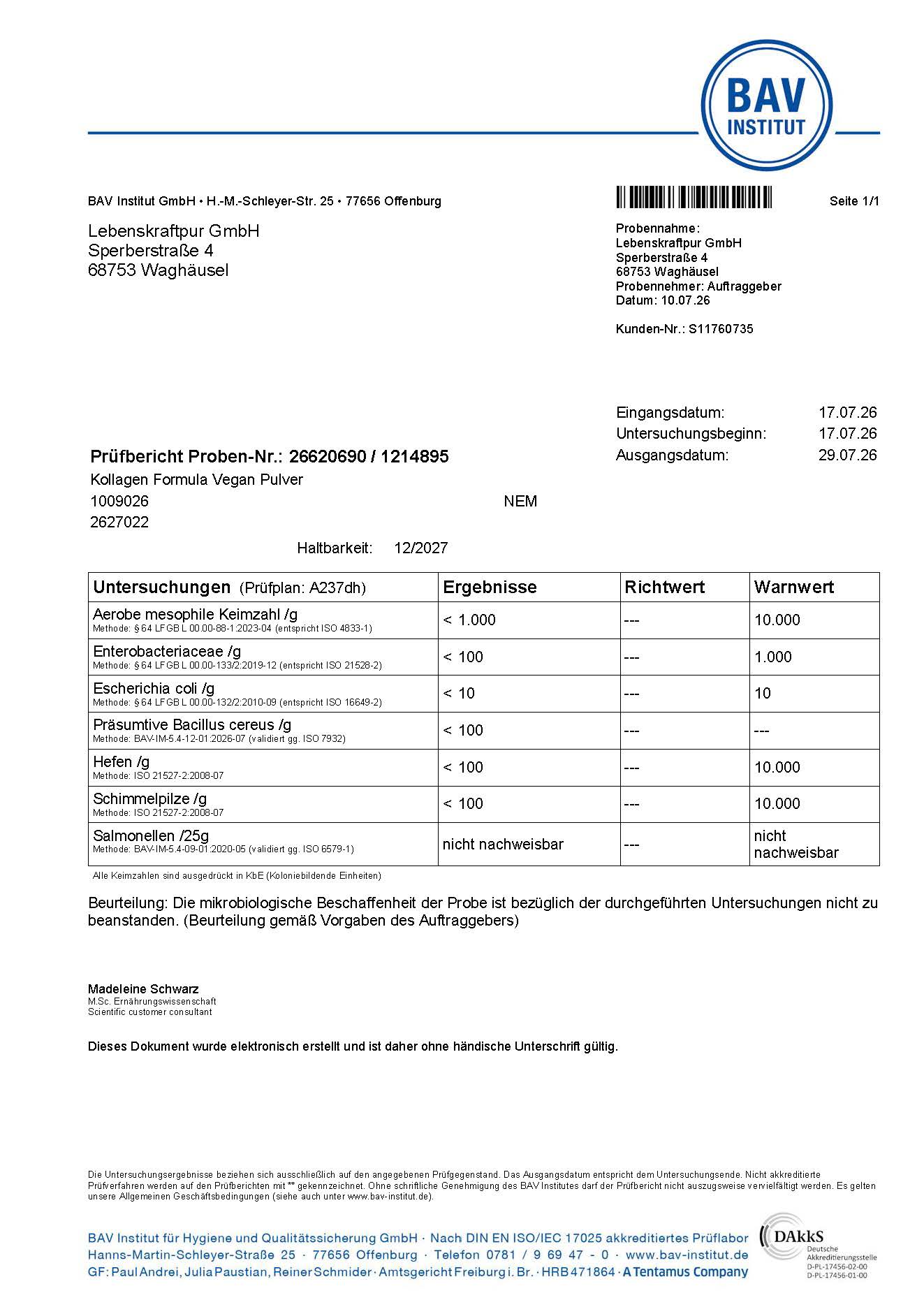 Kollagen Formula Vegan Pulver