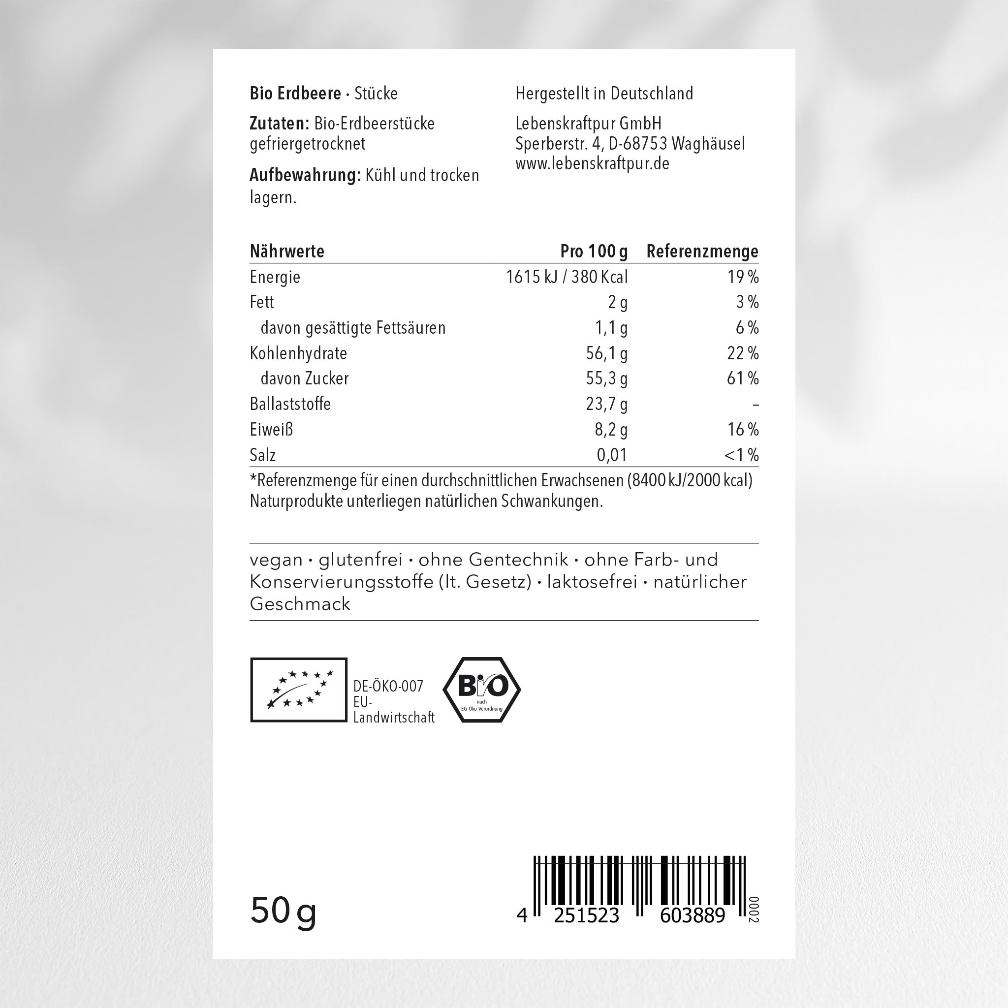 Bio Erdbeere Stücke