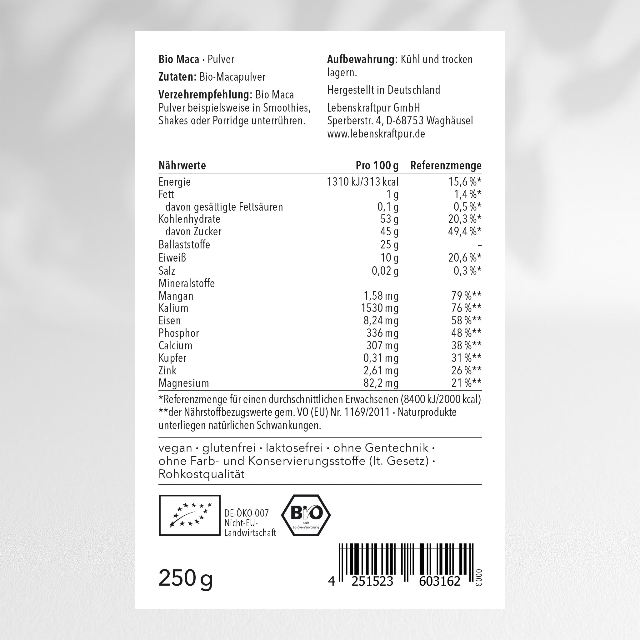 Bio Maca Pulver