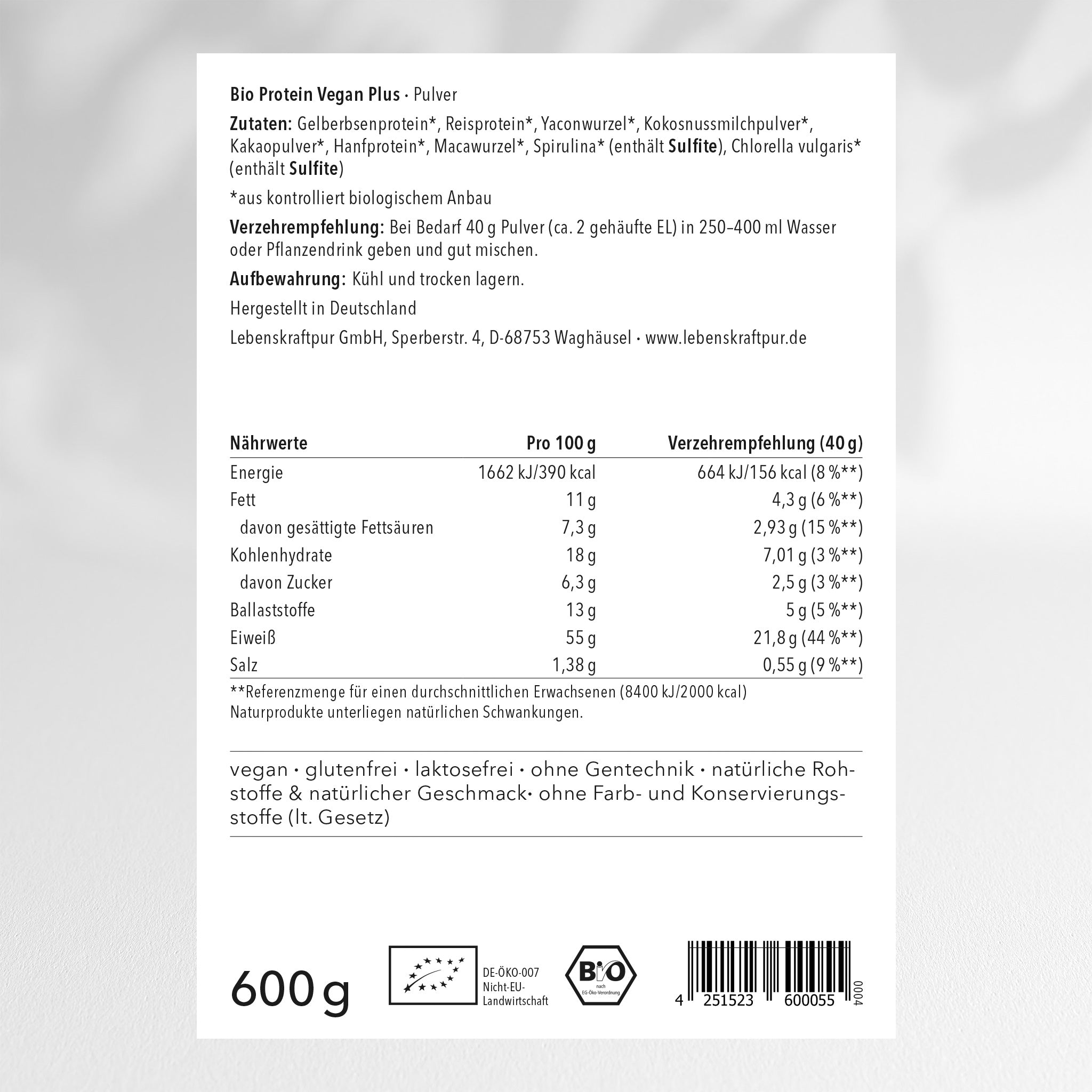 Bio Protein Vegan Plus Pulver