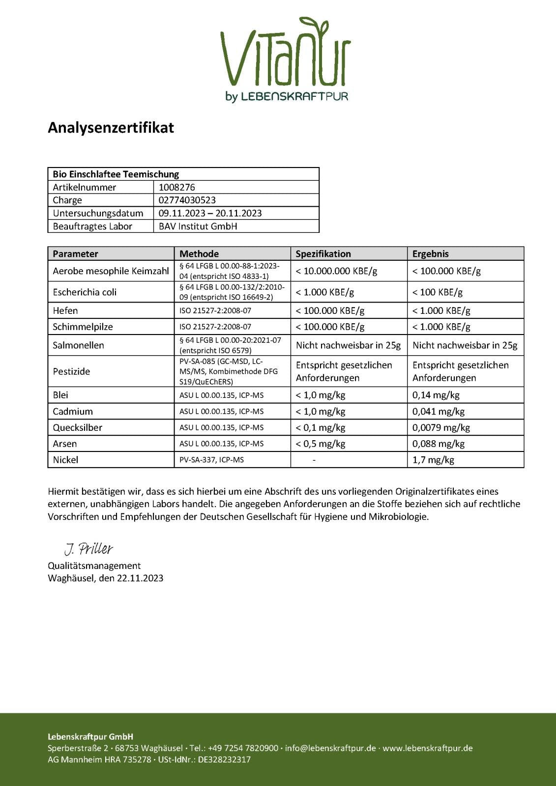Produktbild Bio Einschlaftee Teemischung