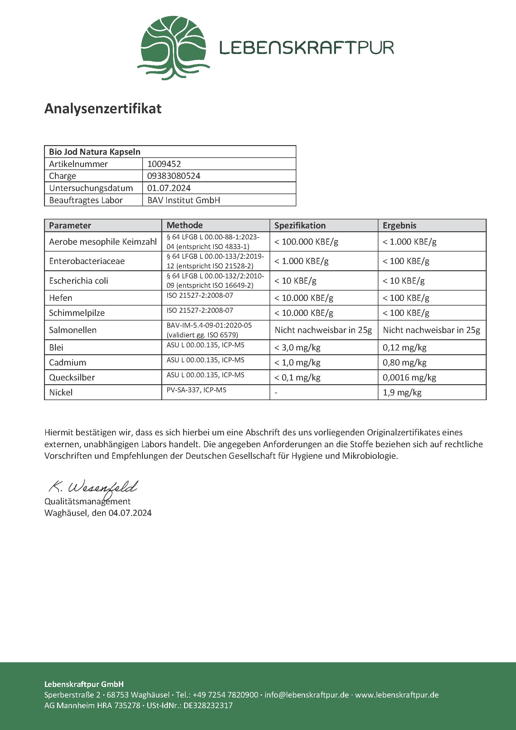 Produktbild Bio Jod Natura Kapseln