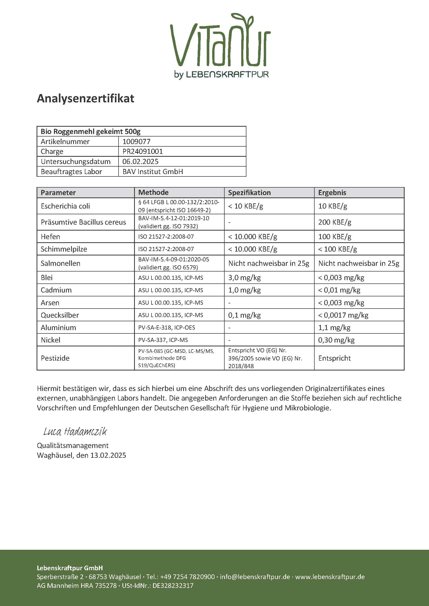 Produktbild Bio Roggenmehl Gekeimt