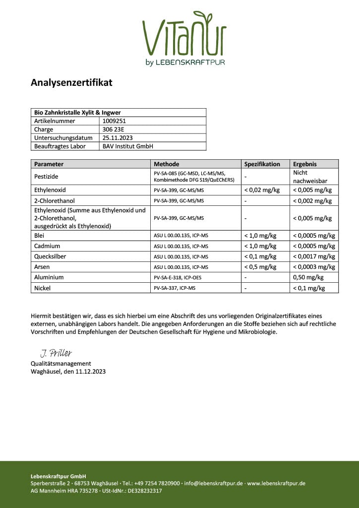 Produktbild Bio Zahnkristalle® Xylit & Ingwer