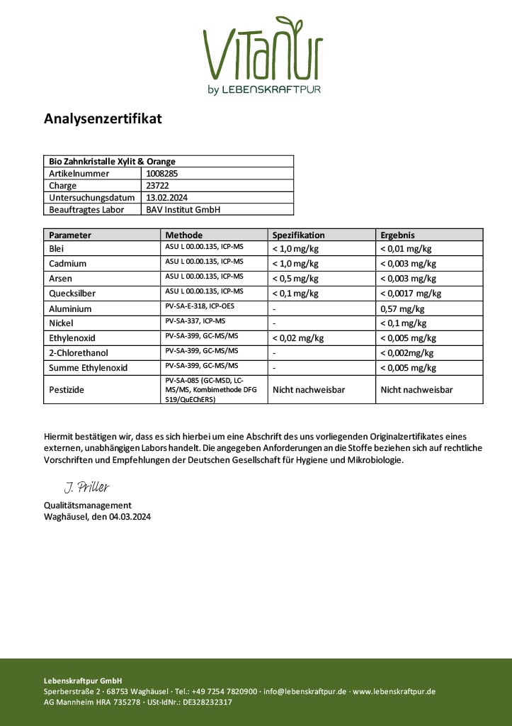 Produktbild Bio Zahnkristalle® Xylit & Orange