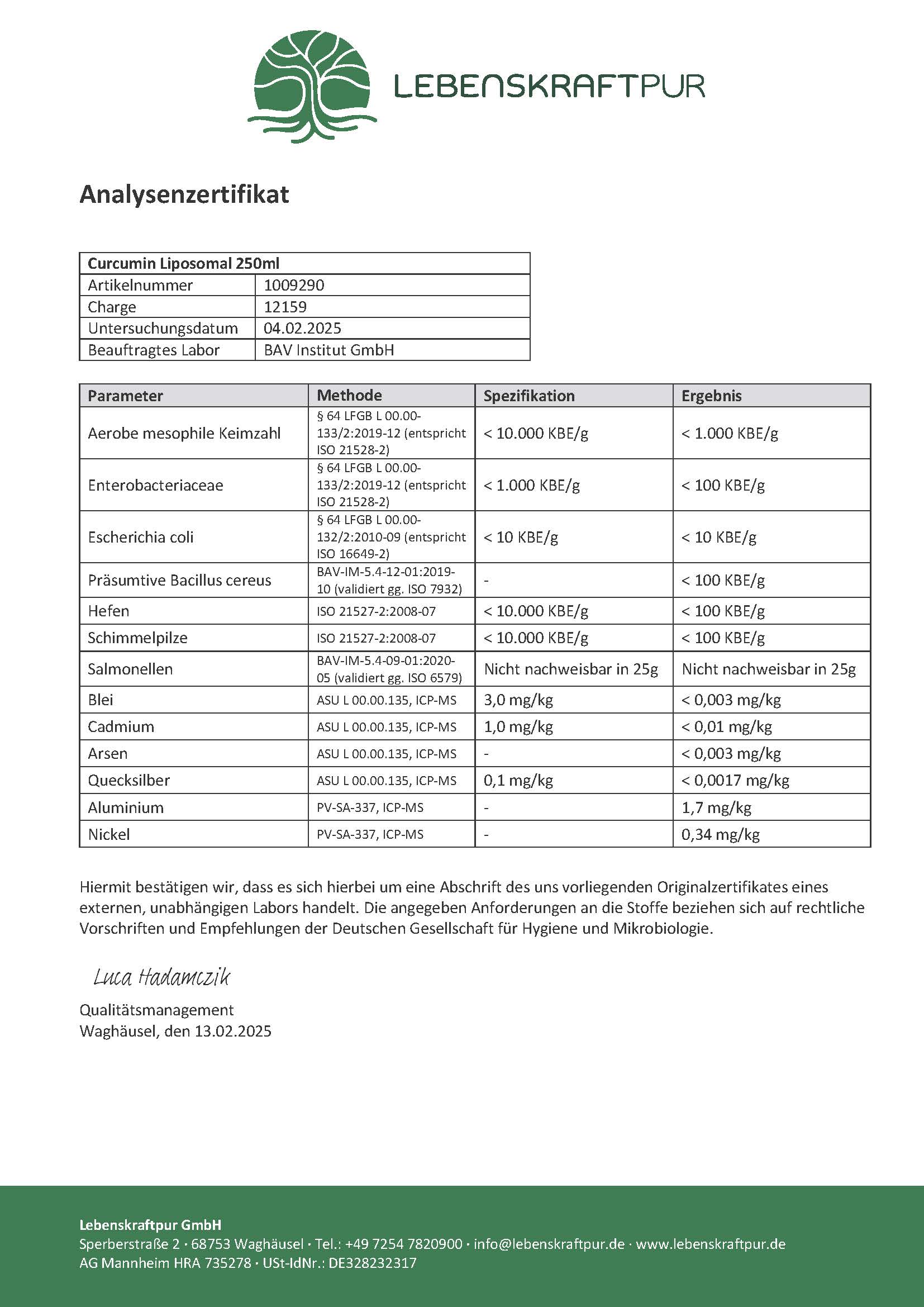 Produktbild Curcumin Liposomal