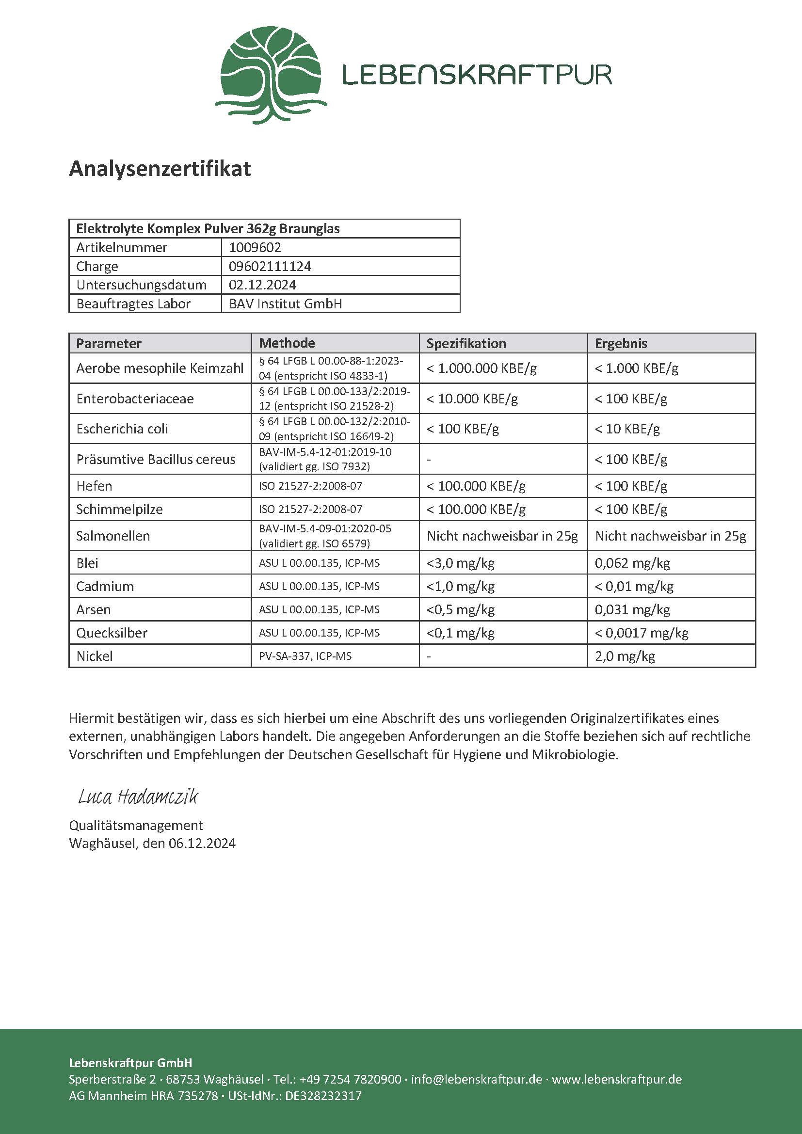 Produktbild Elektrolyte Komplex Pulver