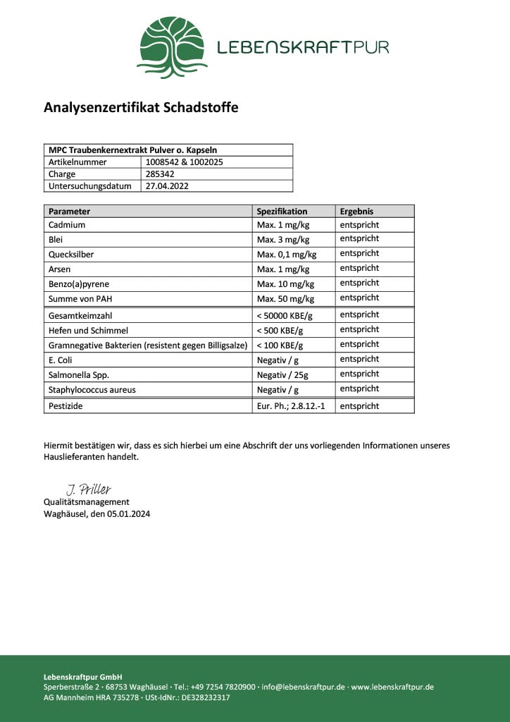 Produktbild MPC Traubenkernextrakt Kapseln