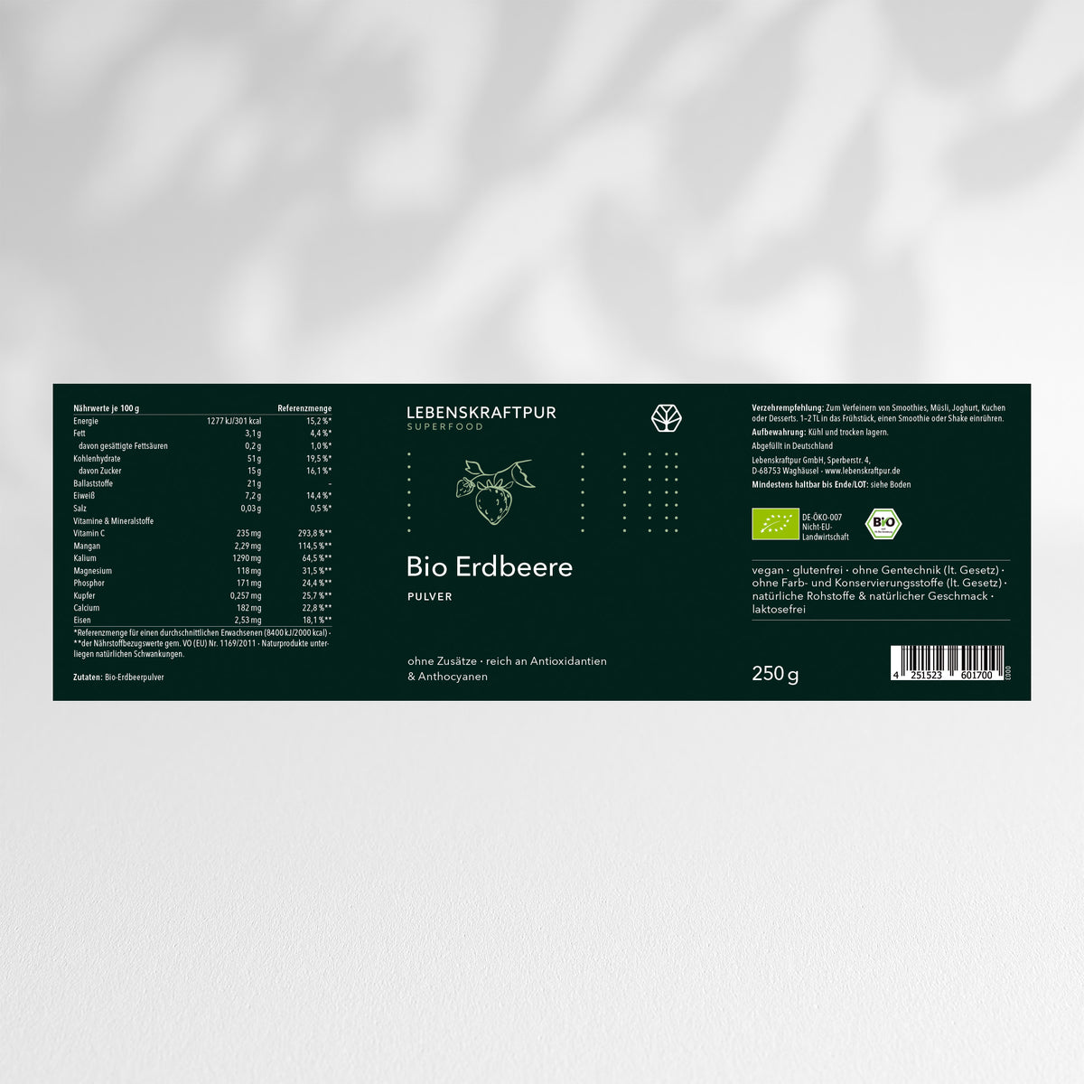 Bio Erdbeere Pulver