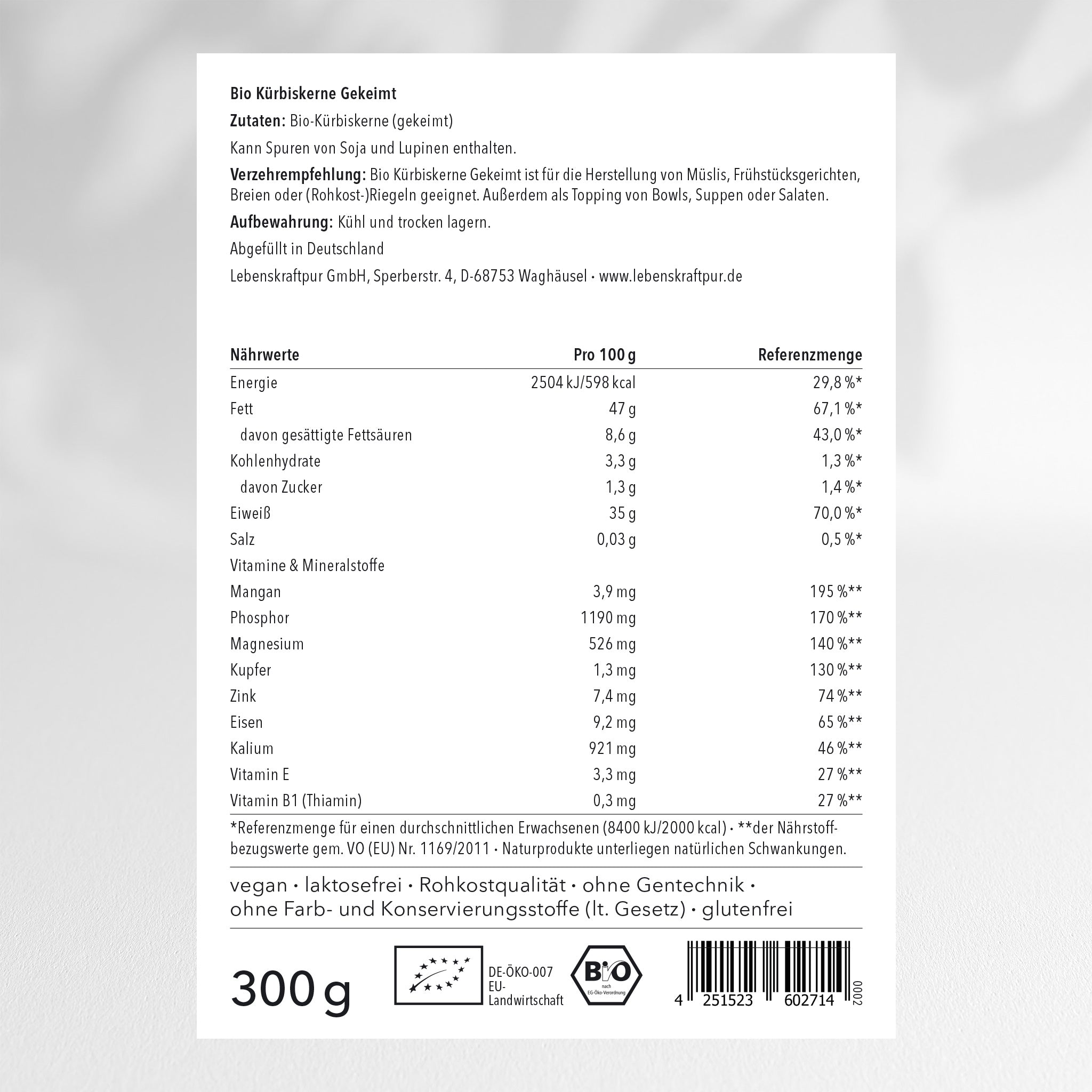Bio Kürbiskerne Gekeimt
