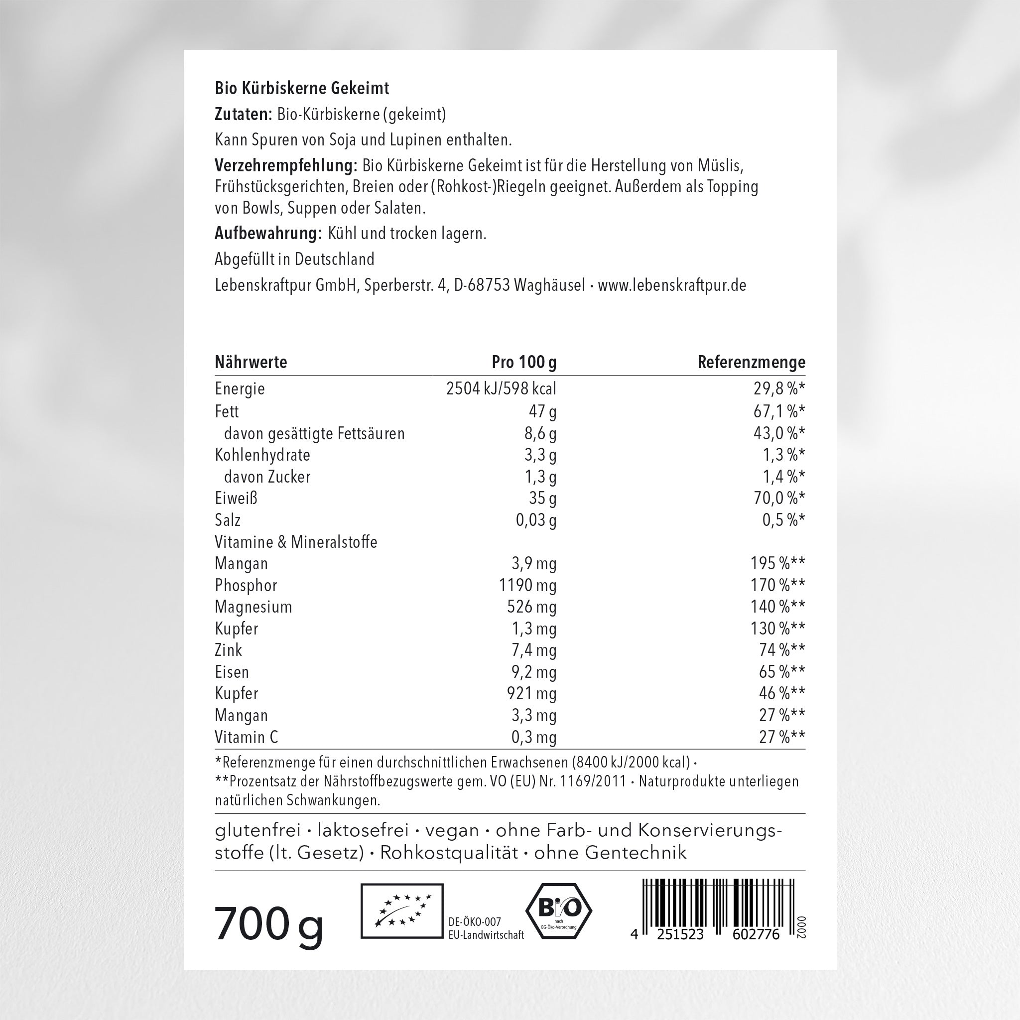 Bio Kürbiskerne Gekeimt