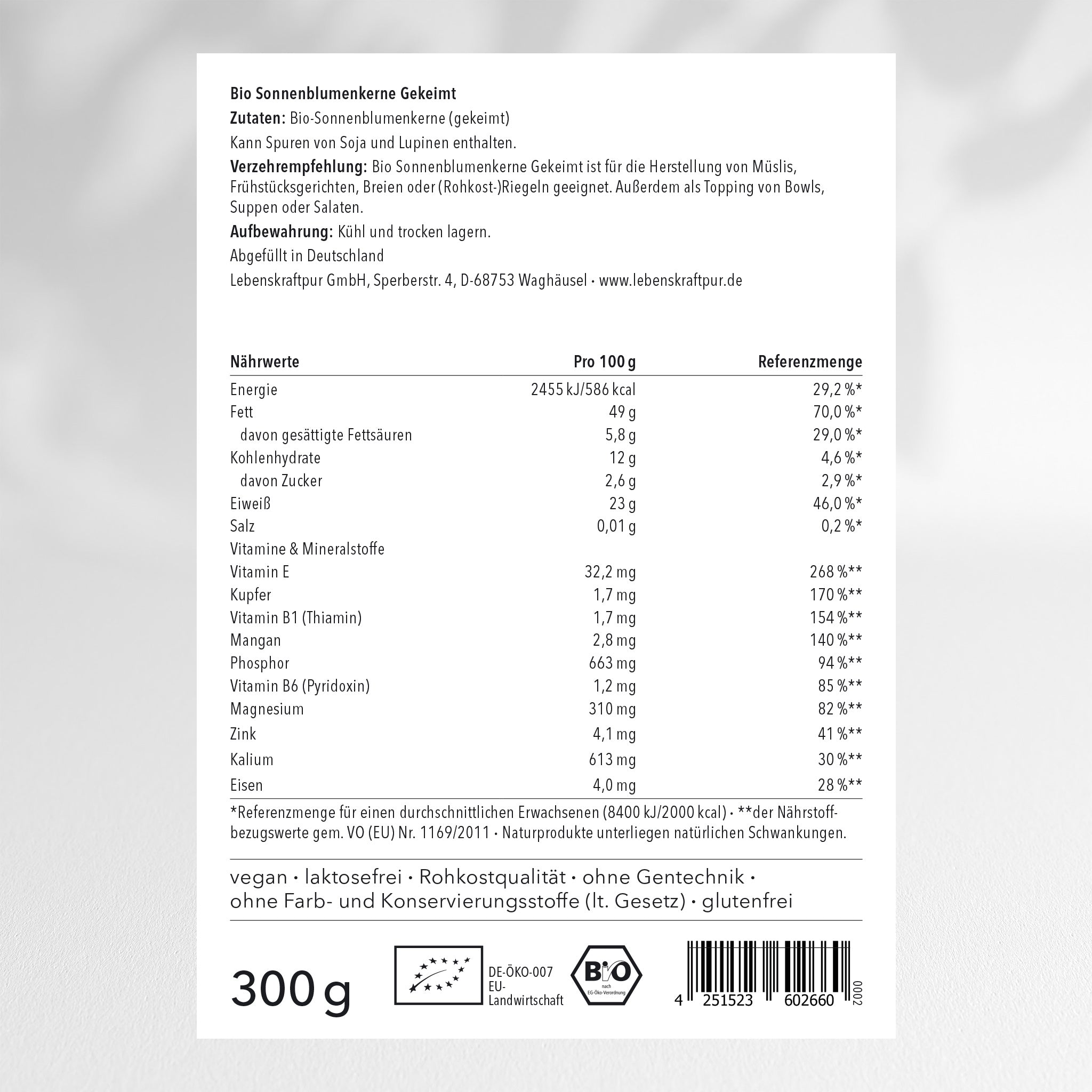 Bio Sonnenblumenkerne Gekeimt