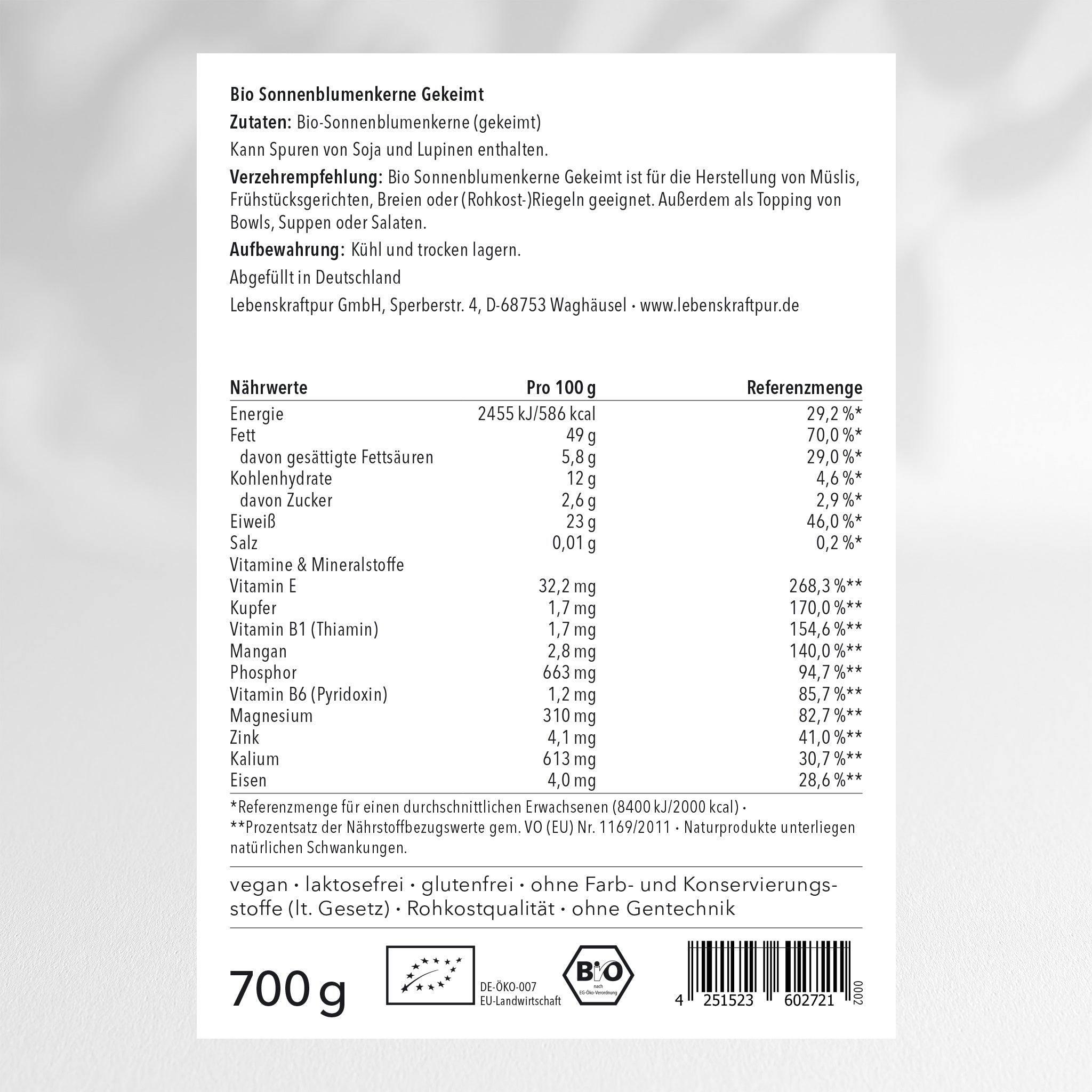 Bio Sonnenblumenkerne Gekeimt