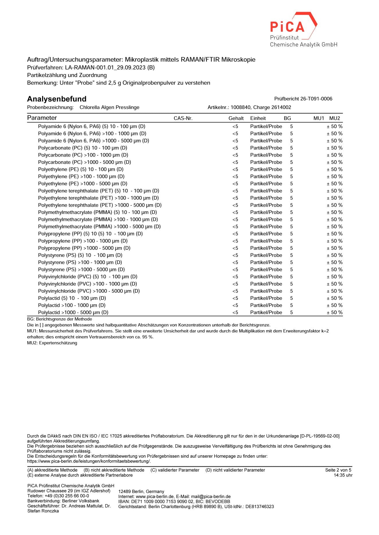 Chlorella Algen Presslinge
